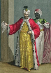 Le Grand Seigneur, dans son sérail avec le Kislar Agassi, 18ème siècle